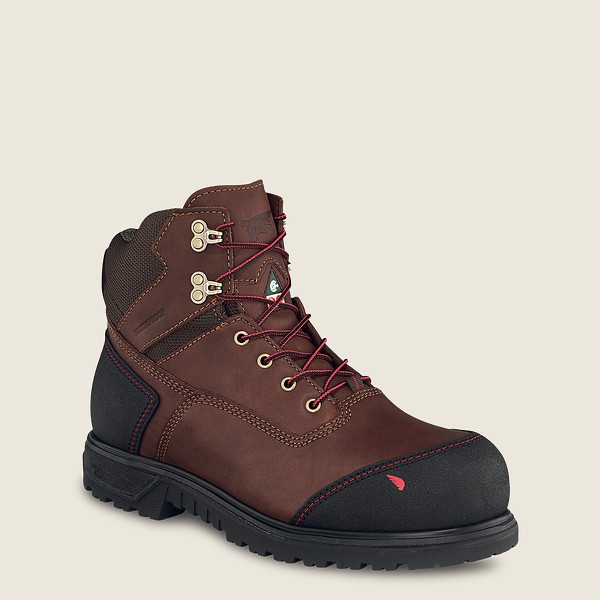 Mens Red Wing Brnr Xp - 6-inch Waterproof Csa Toe - Safety Boots Brown/Black - CZT257498